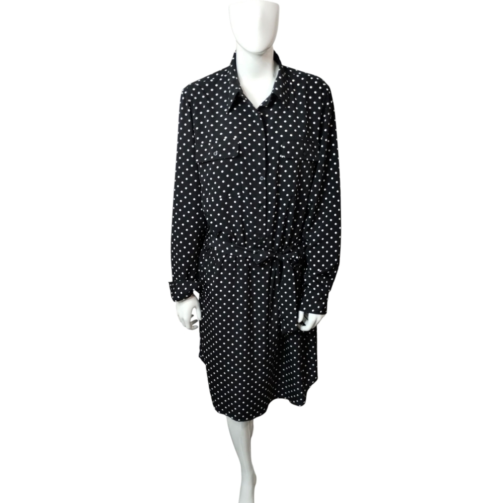 Lauren Ralph Lauren Women's Size 16 Polkadot‎ Belted Casual Career Office Dress